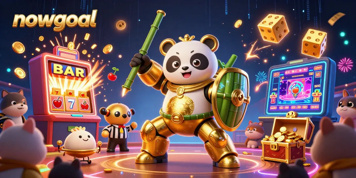 Experience the excitement of nowgoal with a vibrant 3D casino scene bursting with animated elements.
