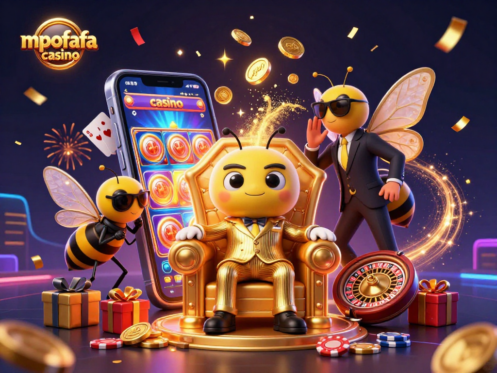 Experience entertainment at mpofafa casino with vibrant animations of games and rewards.
