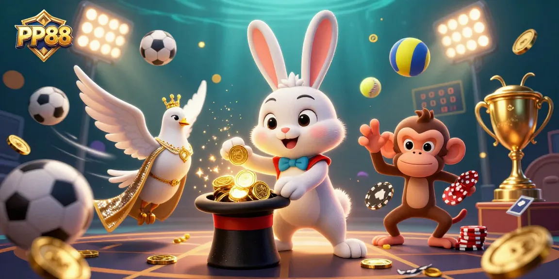Experience thrilling gameplay with PP88 at this vibrant online casino scene.