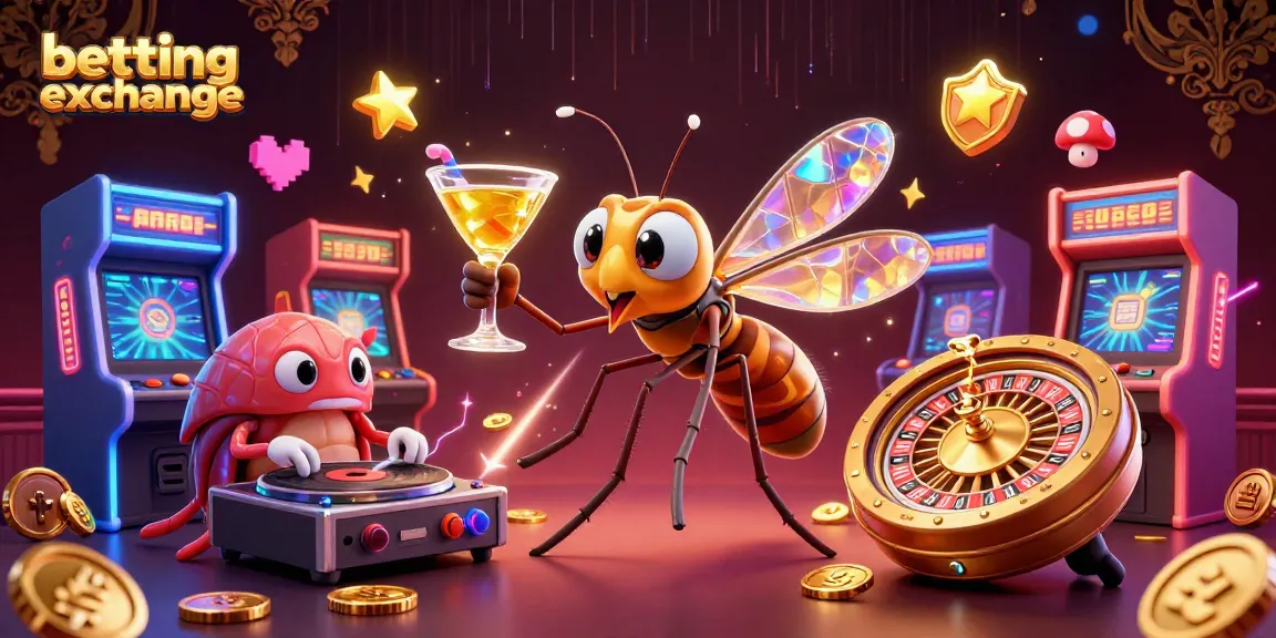Experience the excitement of a betting exchange with neon-lit casino elements and a vibrant gaming atmosphere.