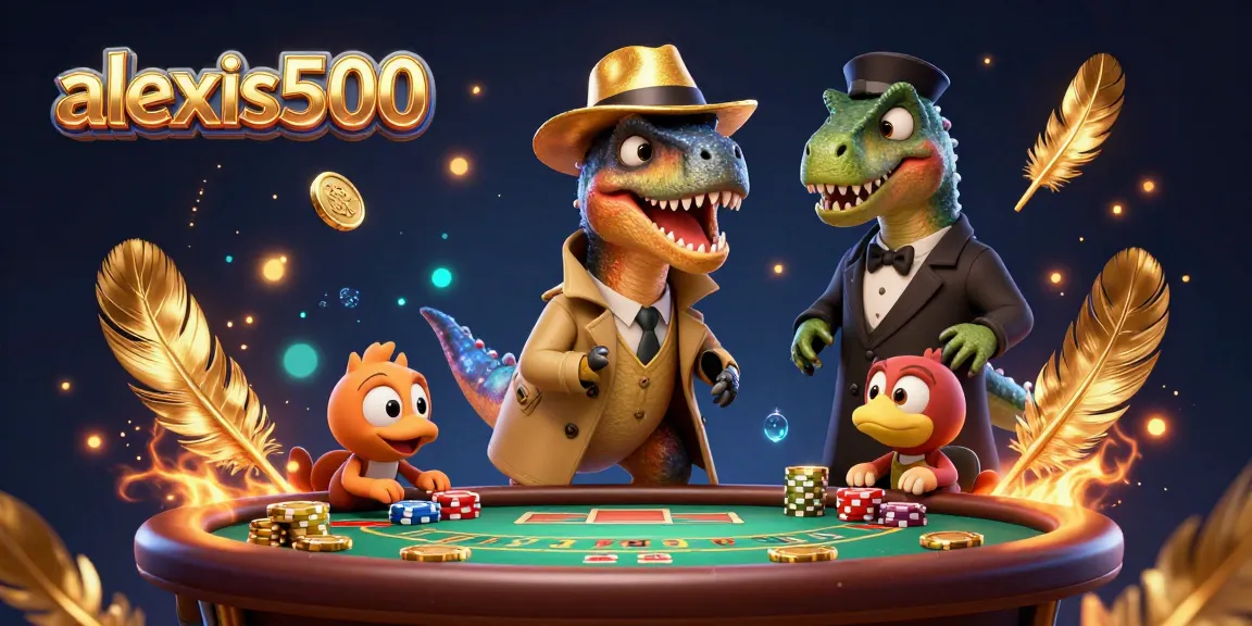 Experience the thrill of alexis500 as a velociraptor card counter blends in at a blackjack table in a vibrant casino setting.