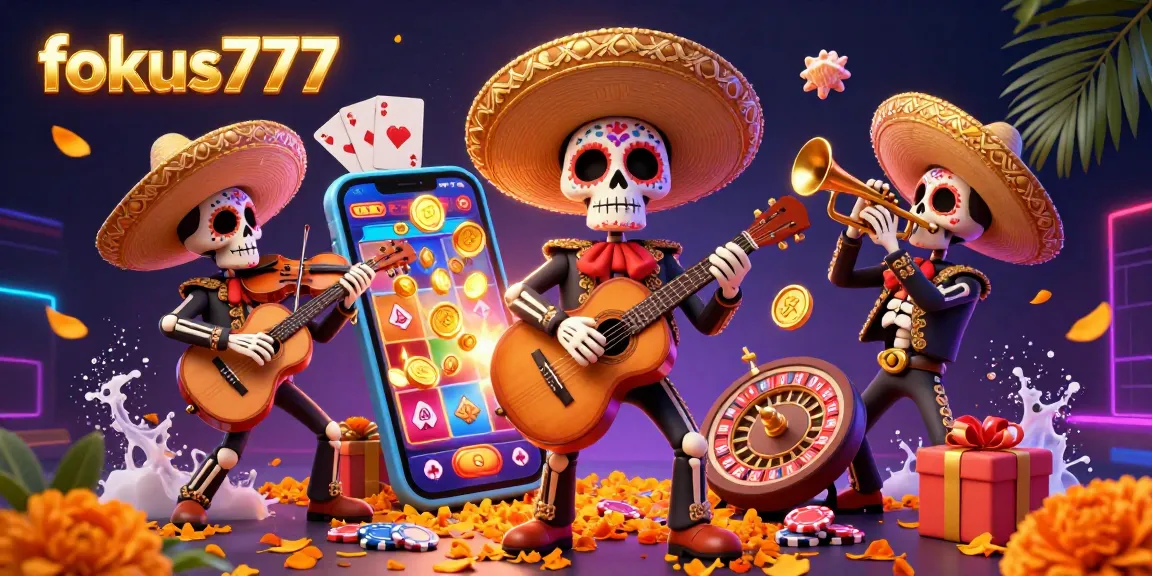 Experience thrilling games at fokus777 with vibrant slot visuals, colorful characters, and dynamic casino elements.