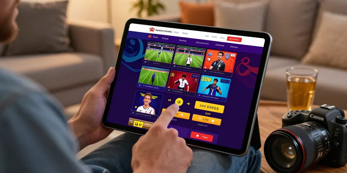 LUCK8 online betting platform showcasing vibrant casino games and sports events on a tablet.