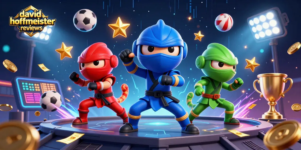 Engaging scene featuring david hoffmeister reviews with chameleon ninjas and sports betting elements.
