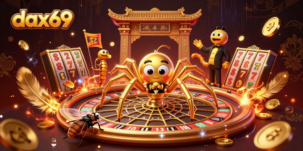 Bermain di dax69 dengan slot dan roda roulette, suasana kasino yang menarik.