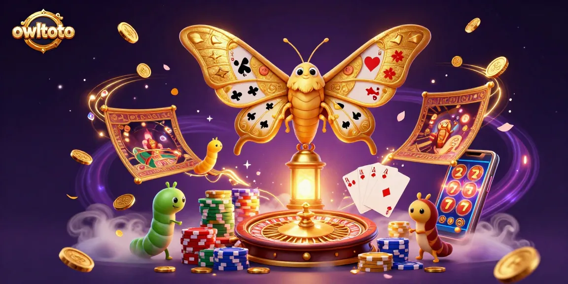 Experience thrilling wins at owltoto with vibrant casino elements and dazzling golden graphics.