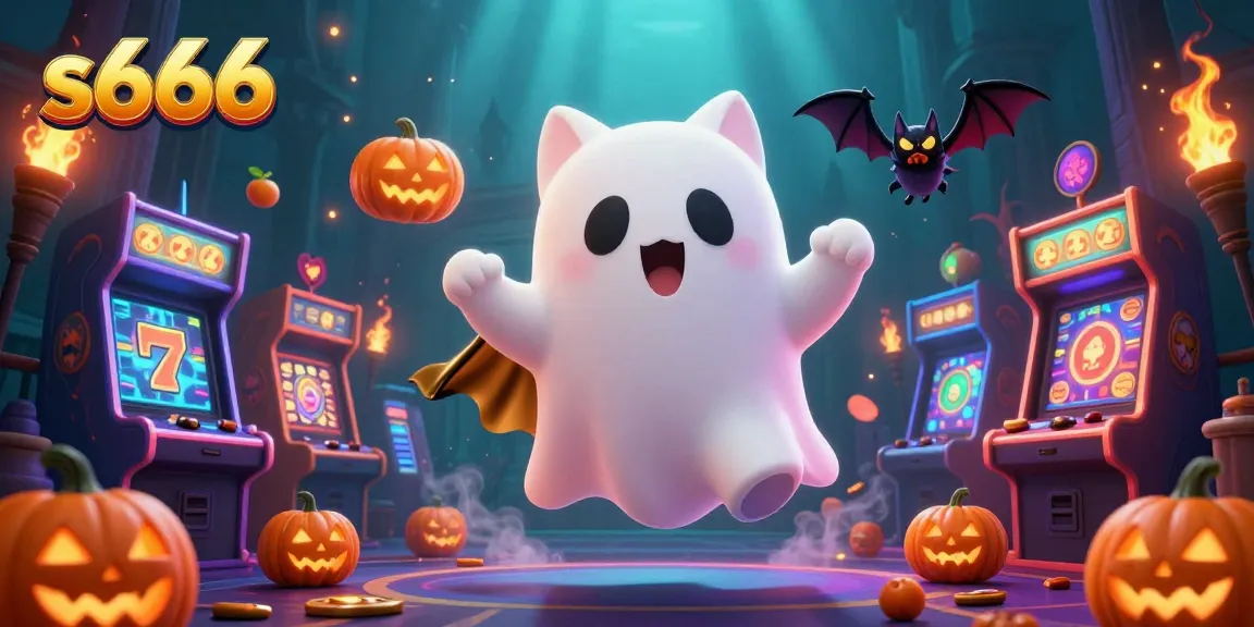 Experience thrilling gaming with S666 in a vibrant haunted casino scene.