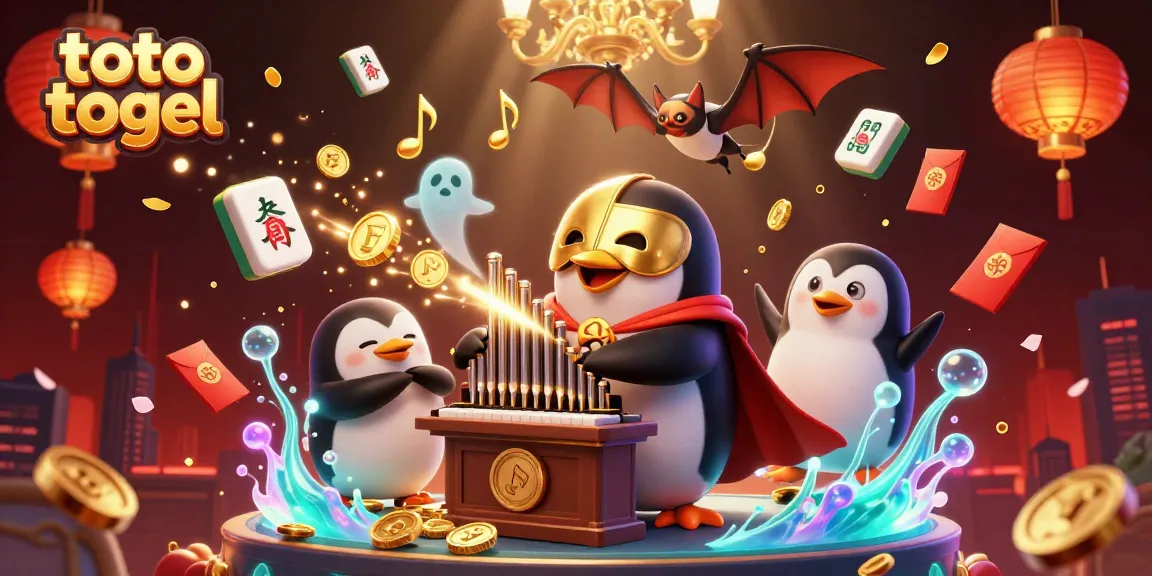Experience thrilling toto togel gameplay with golden coins and vibrant symbols in a festive casino atmosphere.