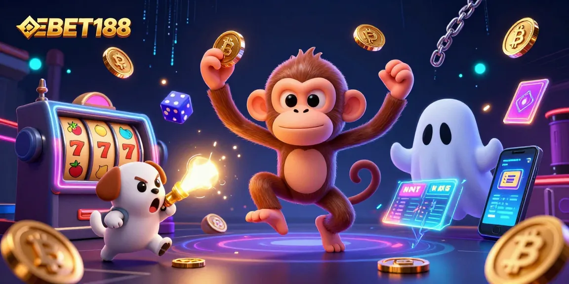 Engage with EBET188's thrilling slot experience featuring a dynamic casino scene.