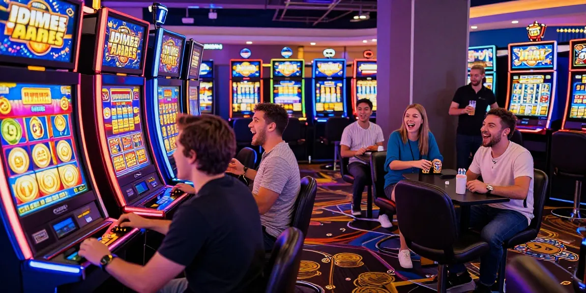 Slot gacor gampang menang saat pemain menikmati pengalaman bermain mesin di kasino, menampilkan antusiasme dan suasana yang ramai.