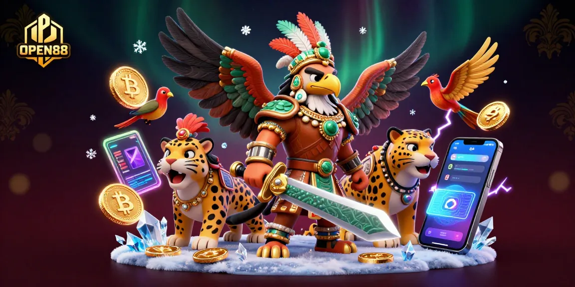 Engage with the thrilling games at OPEN88, experiencing the vibrant digital casino atmosphere with iconic characters.