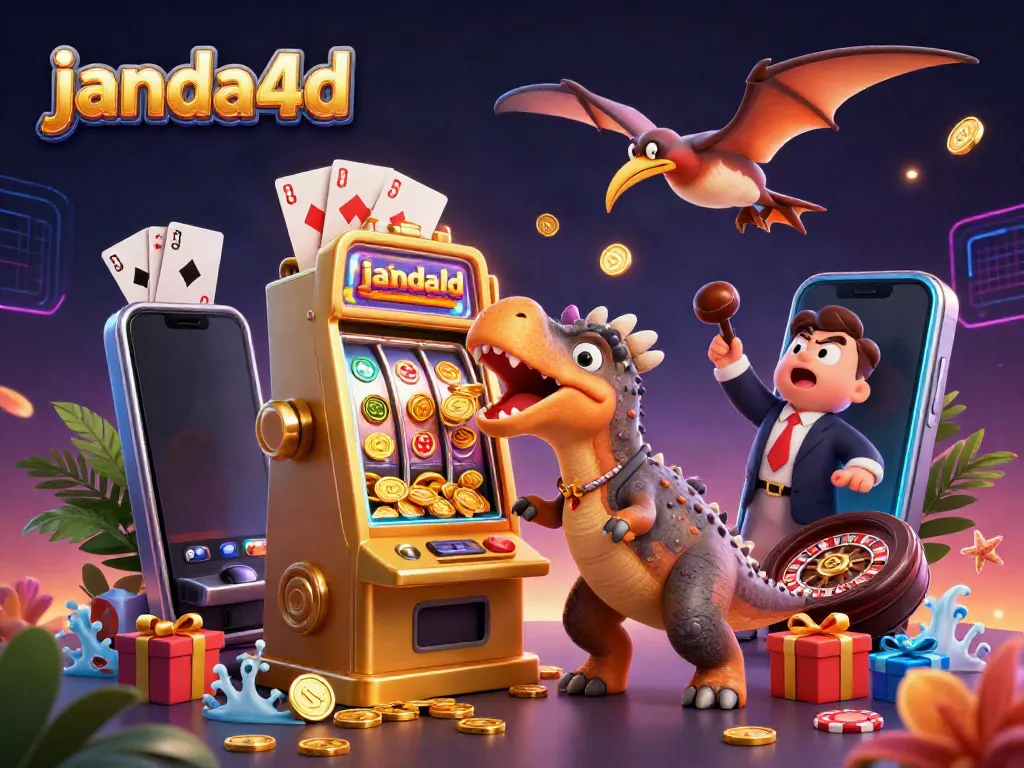 janda4d memicu mesin slot emas menghasilkan koin jackpot dalam ilustrasi kasino yang menarik