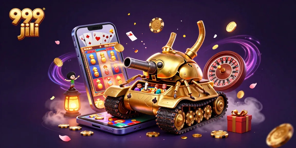Engage in thrilling gameplay at 999 jili with a vibrant casino-inspired 3D illustration.