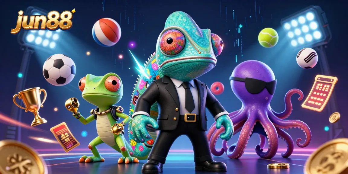 Experience thrilling gameplay at jun88 with vibrant animated characters amidst dynamic casino elements.