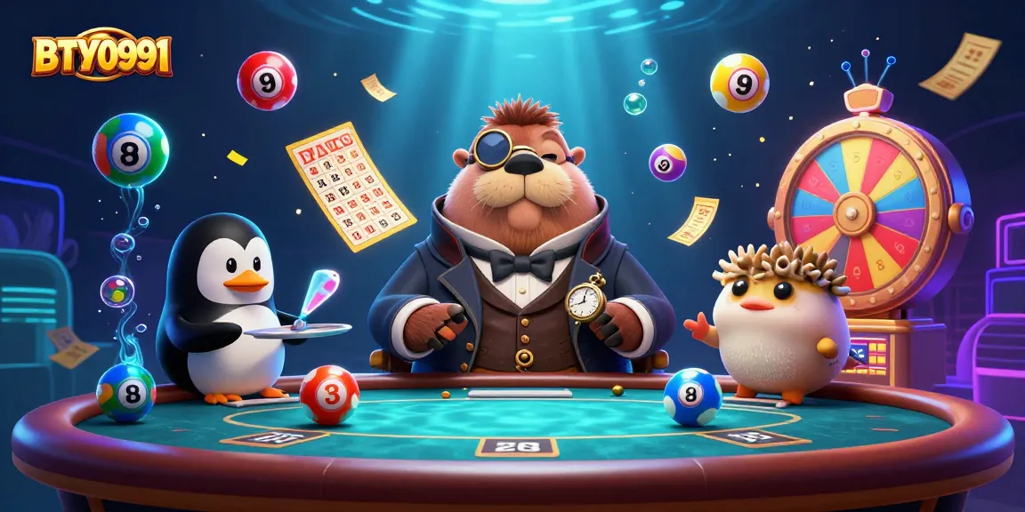 Engage in dynamic gameplay at BTY0991 featuring a walrus poker scene surrounded by vibrant casino elements.