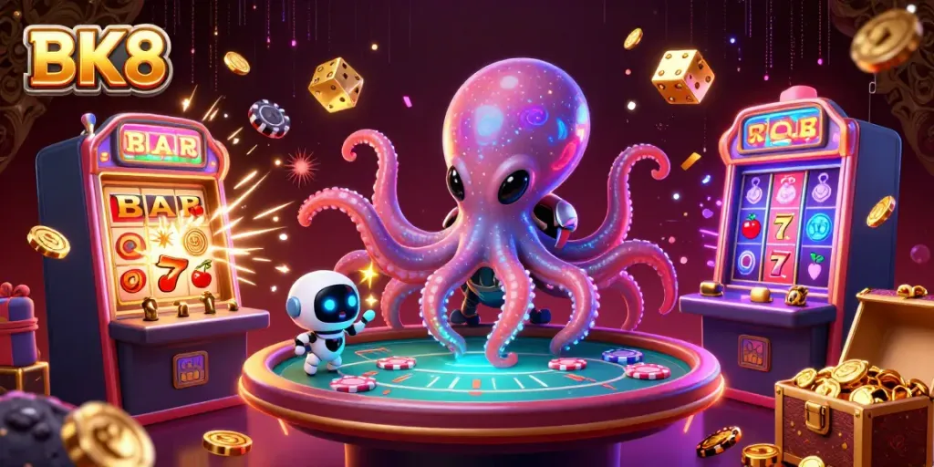 Engage with BK8's thrilling online casino experience featuring intergalactic characters and dynamic gaming elements.