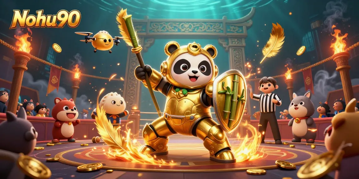 Nohu90 engages players in a vibrant casino arena with explosive jackpot animations and thrilling game elements.