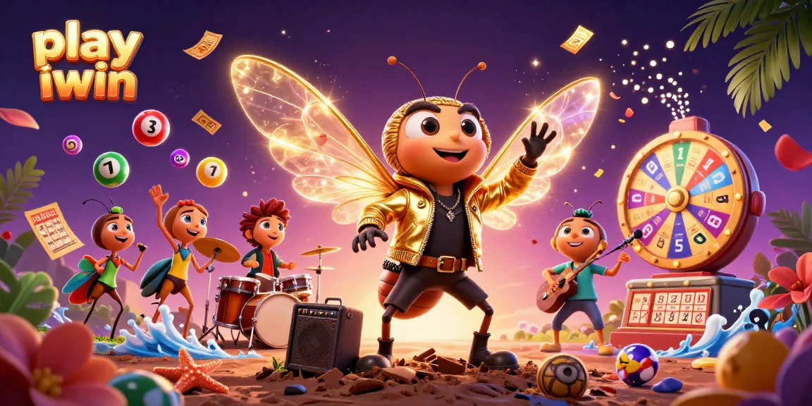 Play iwin and win big with vibrant, dynamic carnival-themed 3D illustration of fun and excitement.