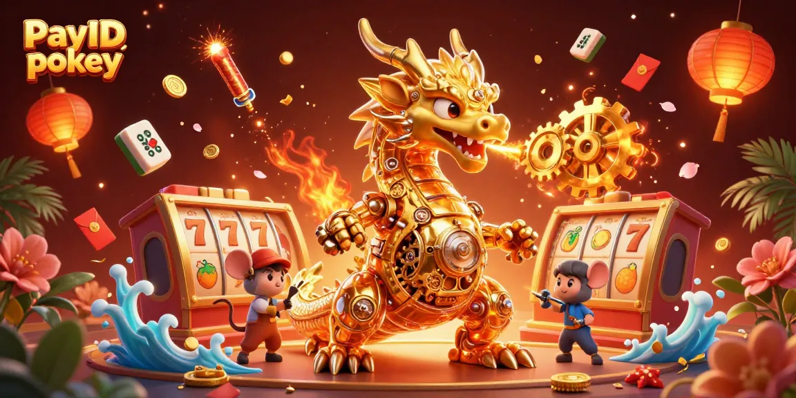 Experience the thrill of PayID pokies with a vibrant 3D casino scene showcasing dynamic characters and elements.