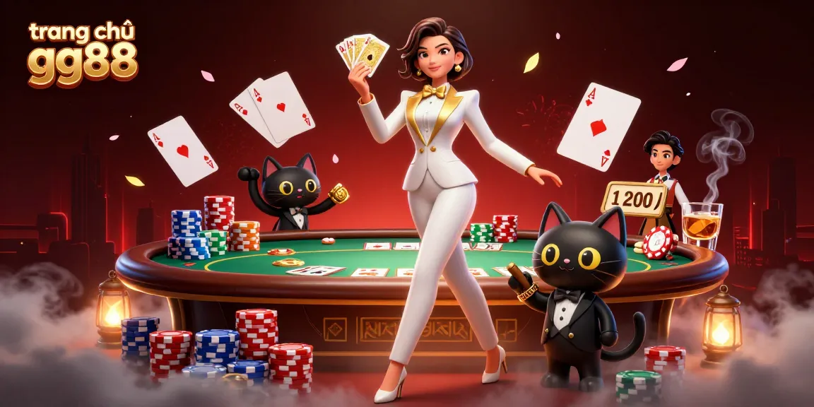 Experience excitement at trang chủ gg88 with a glamorous card scene and vibrant casino elements.