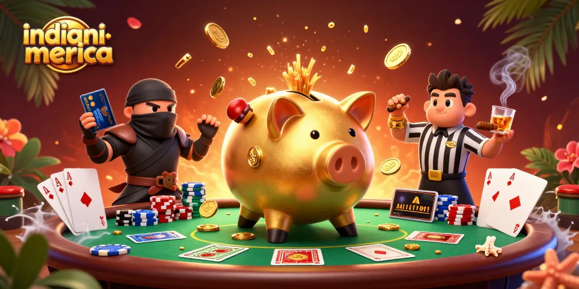 Experience the thrill of gaming at indianiamerica with a dynamic casino showdown scene full of action.
