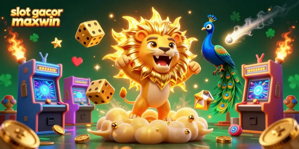 Experience thrilling spins with slot gacor maxwin featuring a vibrant 3D casino scene and dynamic game elements.