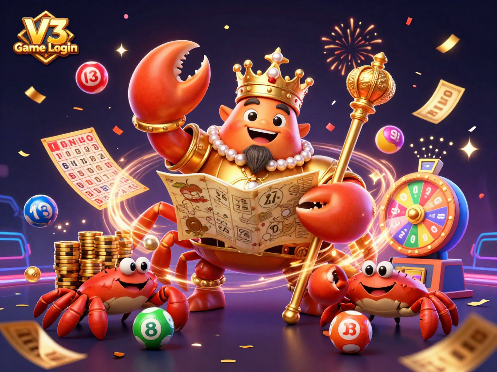 Enjoy seamless access with V3 Game Login and vibrant gaming elements enriching the experience.