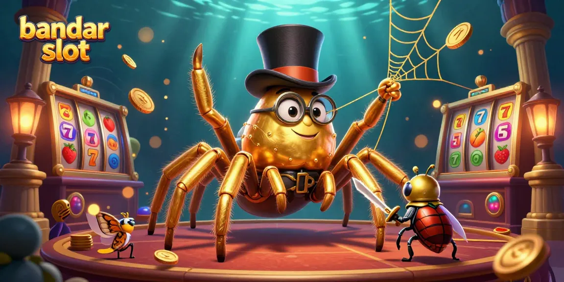 Menangkan permainan di bandar slot dengan tarantula emas dan ksatria kecil.