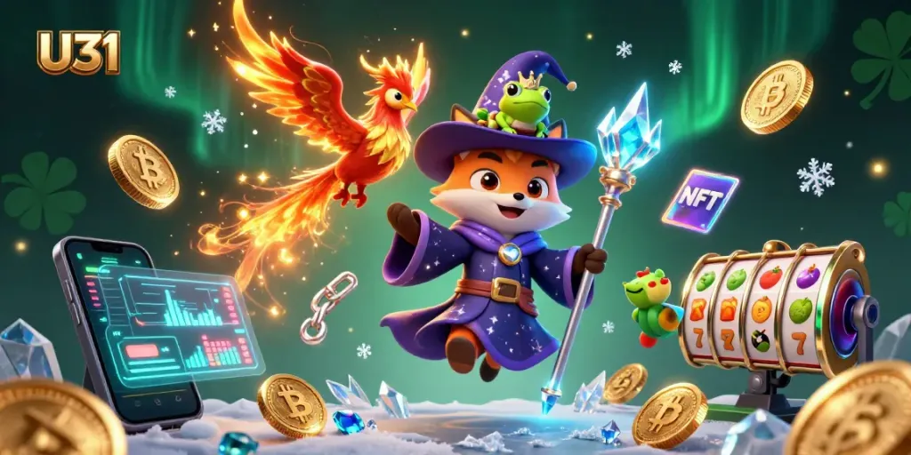 Win big with U31 in this vibrant illustration showcasing exciting casino adventures with fantasy elements.