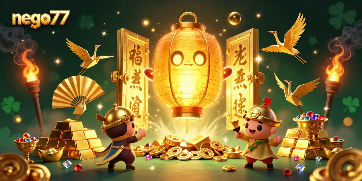Experience thrilling gameplay at nego77 with golden treasures and enchanting spirits in a vibrant casino scene.