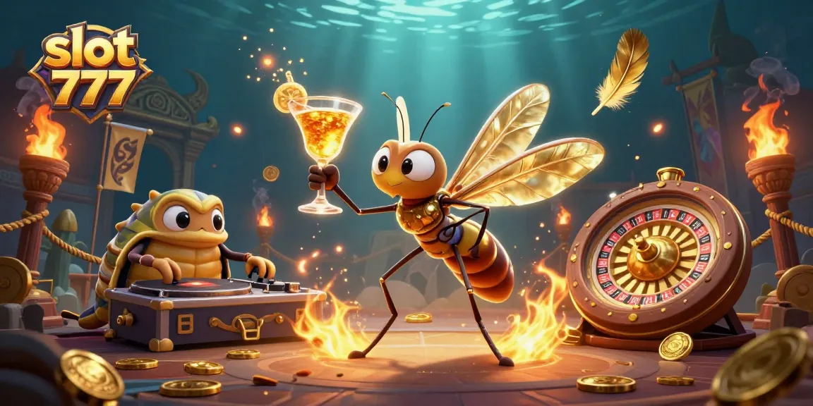 Experience winning action with slot 777 in this vibrant, dynamic casino illustration.