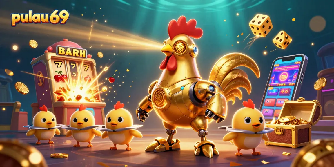 Engage in thrilling gameplay at pulau 69 with vibrant casino symbols and dynamic characters.