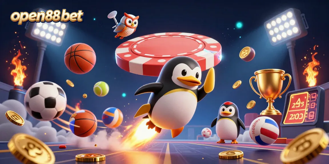Experience the thrill of open88 bet in an engaging casino-themed illustration with vibrant details.