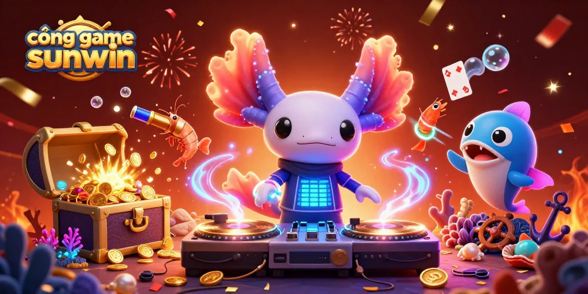 Experience the excitement of cổng game sunwin with a lively underwater DJ scene alive with colors and treasures.