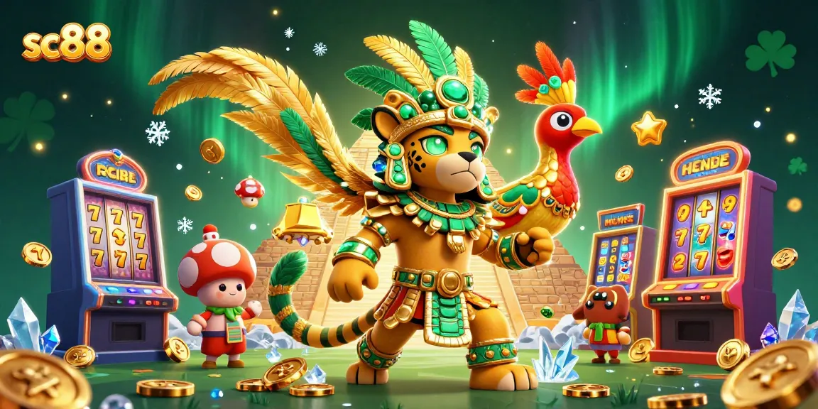 Experience sc88's thrilling slot games with a vibrant Mayan priest and colorful game elements.