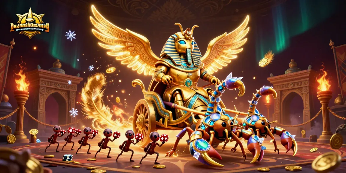 Engage in thrilling games at baznaskotatanjungpinang with a dynamic 3D illustration showcasing rich casino elements.